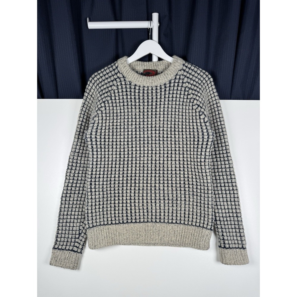 BOSTON TRADERS - Wool Sweater - Tan/Navy Blue - Men's XL (Fits Medium)